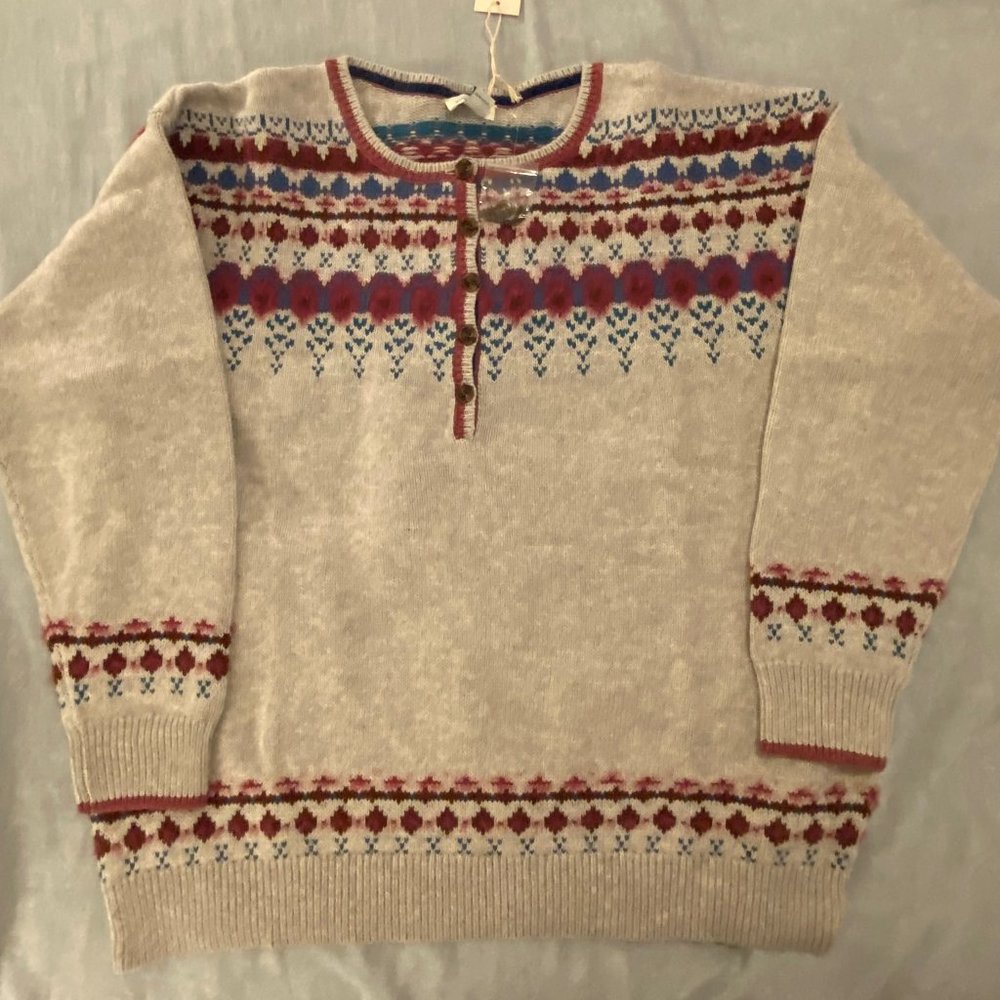NWT Sundance wool fair isle henley sweater - absolutely gorgeous